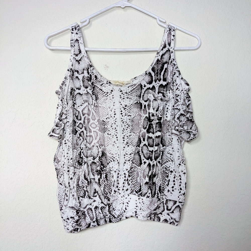 Rewind Snake print Cold Shoulder Top